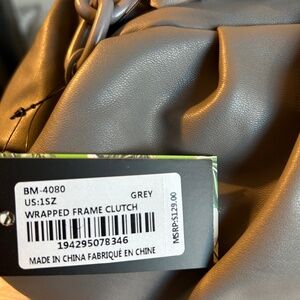 NWT Badgley Mischka Wrapped Gray Clutch